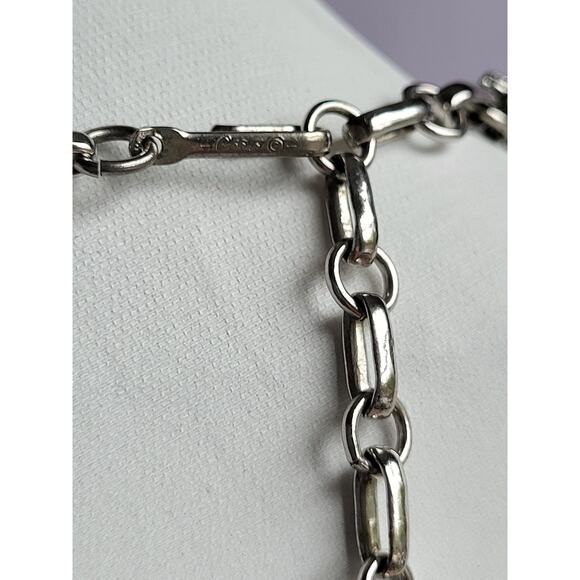 Vintage Coro Necklace 1960s Silver Chevron Signed 1960s MCM Mid Century Modern - Picture 5 of 7